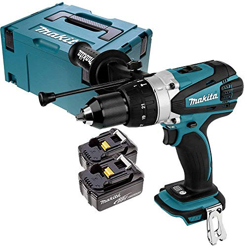 Makita DHP458Z 18V Combi Drill with 2 x 5Ah Batteries & Type 3 Case