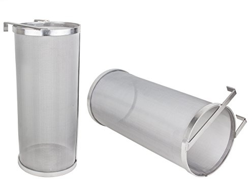 Beeketal 'BBF-1' Bier Hopfen Filter Feinsieb aus Edelstahl mit sehr feinem 300 Mikron Siebgewebe (ca. 350 x 150 x 150 mm), Bierfilter z.B zum Klären von Maischeresten, mit Halterung zum Einhängen
