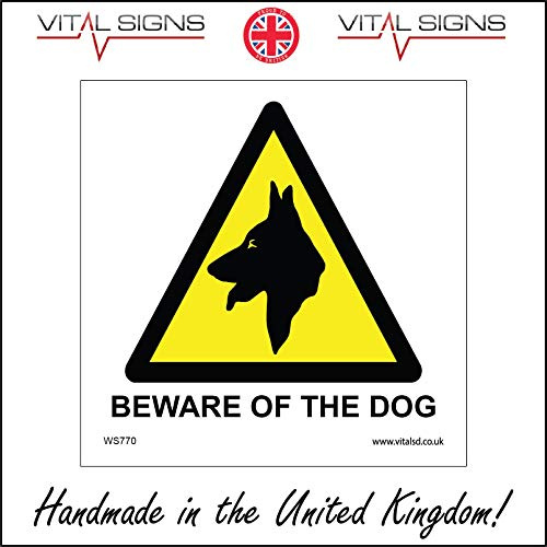 WS770 Warning Sign Guard Dog 100mm x 100mm Magnetic - Vehicle Grade