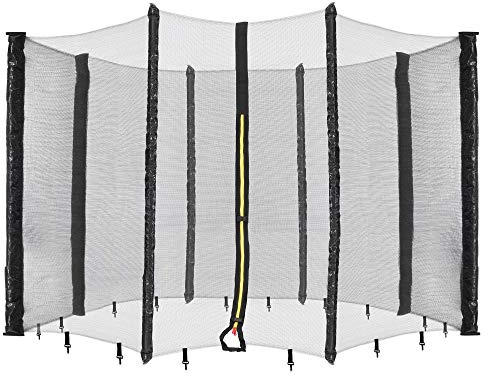 Arebos Sicherheitsnetz Trampolin | Ø 305 cm | 8 Stangen | Ersatznetz | Fangnetz | UV-beständig | wetterfest | engmaschig | verschließbar