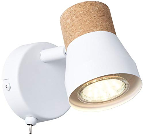 BRILLIANT Lampe Moka Wandspot Schalter weiß matt | 1x PAR51, GU10, 10W, geeignet für Reflektorlampen (nicht enthalten) | Skala A++ bis E | Mit Kippschalter