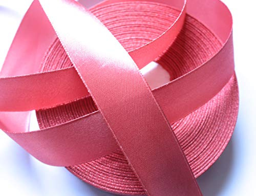 CaPiSo 50m Satin-Schleifenband 25mm Breite 2,5cm Dekorationsband Dekoband Satinband Geschenkband (Altrosa)