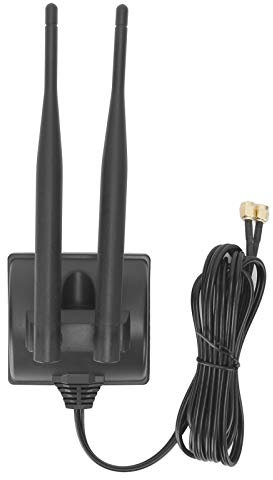 PUSOKEI Dual Frequency 2.4GHz 5GHz WiFi Antenna, 360 Degree rotatable 6DBI RP‑SMA WiFi Antenna Kit with 2 Meters Extension Cable, Easy to Use