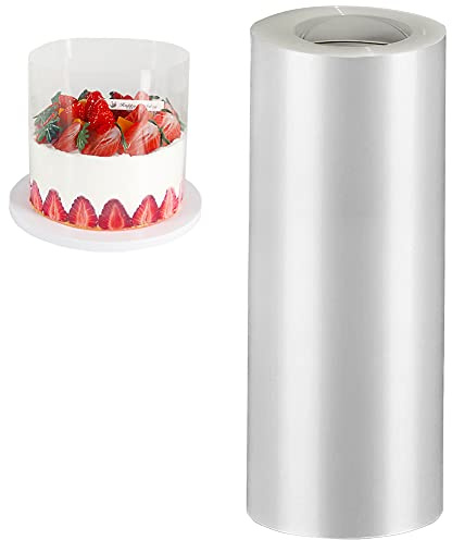 YQL Acetat Folie 20cm x 10m, Klarer Kuchen Transparent Acetate Roll für Kuchen Schokoladenmousse Kuchen Crafting