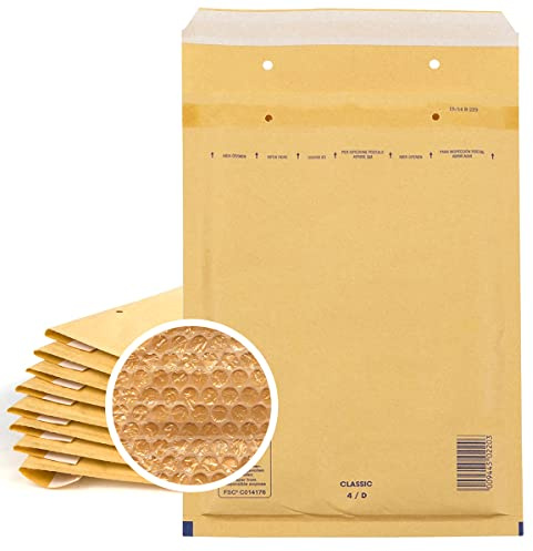 100 Luftpolster Versandtaschen haftklebend 4/D | geeignet für DIN A5 und DIN C5 – Recycling 180 x 265 mm reißfest