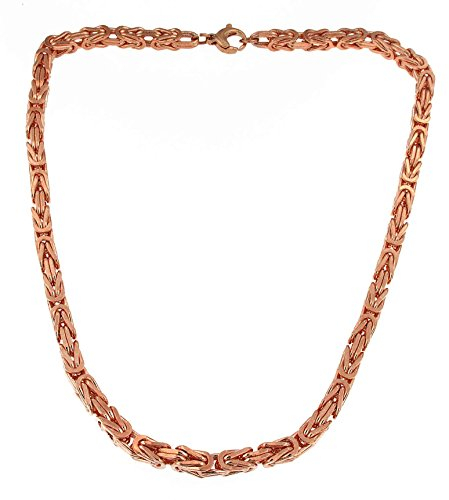 Königskette 18kt Rose Gold Doublé 6mm Länge 45cm, Halskette Herren-Kette Goldkette Damen Geschenk Schmuck ab Fabrik Tendenze-Italy