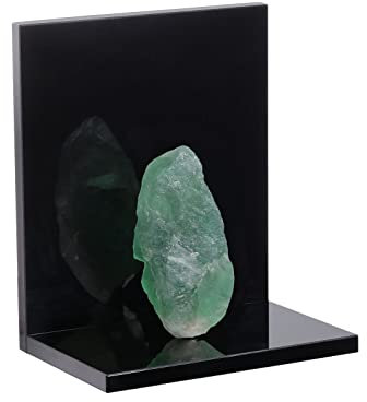 rockcloud 2 Stück rohe Kristall Stein Buchstützen L-förmiges Acryl Buchende für schwere Bücherhalter Büroregal Heimdekoration, Weiß