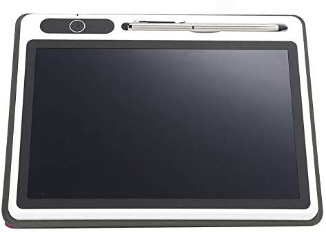 Dioche Elektrischer Notizblock 9 Zoll Elektronischer Notizblock LCD Zeichenblock Geschäftsbedarf Handmalwerkzeug (Schwarz (mit Kunstledertasche)) (Rot (mit Lederetui))