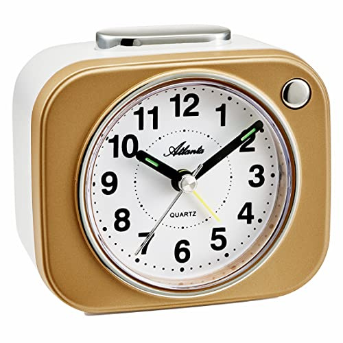 Atlanta Lauter Glockenwecker Obenabsteller Licht Leuchtzeiger Gold - 2117/9