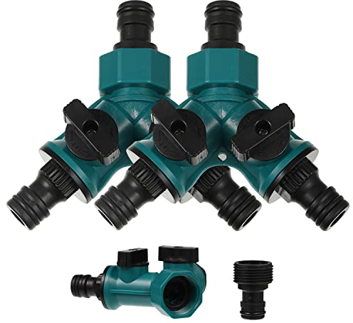 Séparateur de Tuyau à 2 Voies, Splitter de Tuyau D'arrosage, Distributeur 2 Voies avec 2 Sorties Vannes Marche/arrêt, Répartiteur 2 Voies, Raccord Tuyau D'arrosage