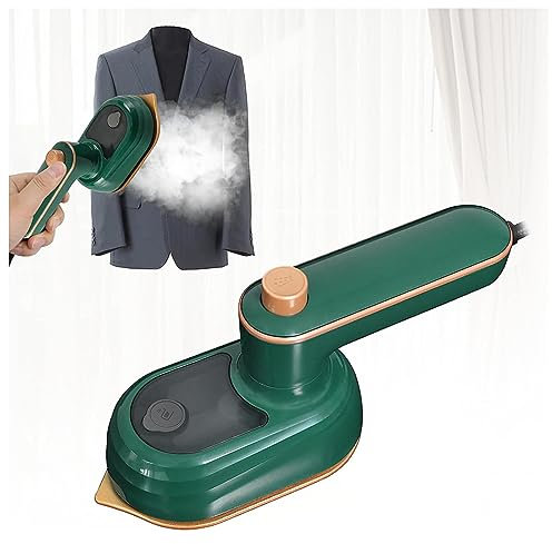 Plancha De Viaje De Mano, Plancha De Vapor Para Ropa Portatil con Asa Plegable Giratoria,38W y 50ml, Planchas De Ropa Vapor Baratas para El Hogar,Los Negocios Y Los Viajes,Green