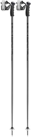 LEKI Detect S Lightweight Aluminum Ski Poles for Alpine Skiing - Dark Anthracite-Black - 115 cm