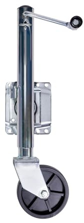 Bastion Distribution Boat Trailer Jack/Marine Jack with Wheel | Heavy-Duty Swivel Mount | Bolt On | Smooth Operation | Side-Wind Crank | 6 Wheel | Chrome | 1000lb Capacity | BD-1000SW-SM
