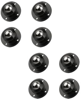Selbstklebende Möbelrollen, Stahlkugelrollen, 360°-Drehung, ohne Bohren, geräuschlose Rollen, Durchmesser 44 mm, geeignet für leichte Möbel wie Nachttische und Aufbewahrungsboxen (