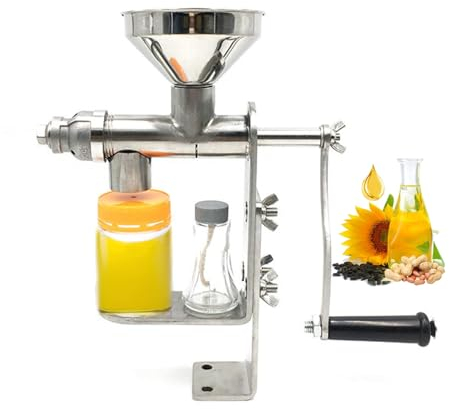 Edelstahl Öl Extraktor Maschine, Manuelle Ölpresse Maschine, Home Oil Maker für Physikalische Presse und Kontinuierliches Ausstoßen, zum Pressen von Erdnüssen, Sesamsamen, Raps, Teesamen