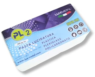 Lux Metal - Pâte Abrasive pour Plastique PL2 300 gr - Super Fin - Plexiglas Transparent - Polycarbonate - Polissage Fin - Supprimer Les Rayures - Pâte Abrasive Plexiglass - Renouveler Phares