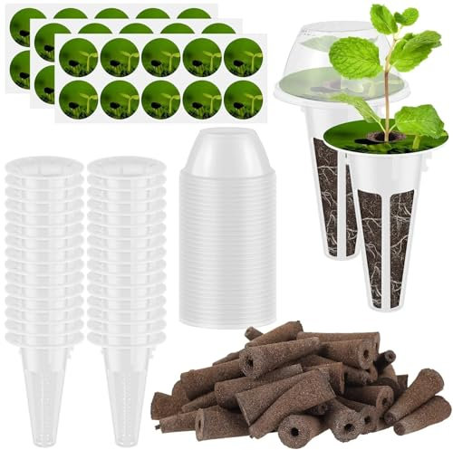 Kit De Gousses De Graines Kit de dosettes d'accessoires de jardin hydroponiques, 120 pièces, Kit de dosettes de plantes réutilisables, système de culture hydroponique transparent, Kits de dosettes de