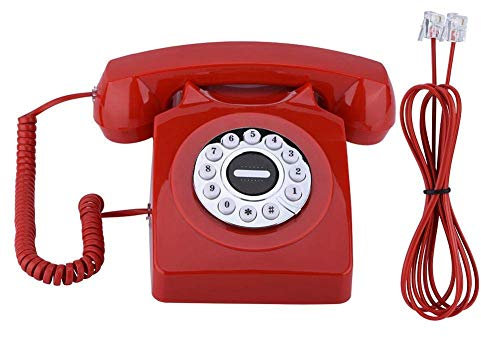 PLMNBQWE Teléfono Fijo Vintage, teléfono con Cable de Estilo Occidental, teléfono de Escritorio con Cable de Estilo Retro, clásico, de Estilo Antiguo y con Sonido Claro