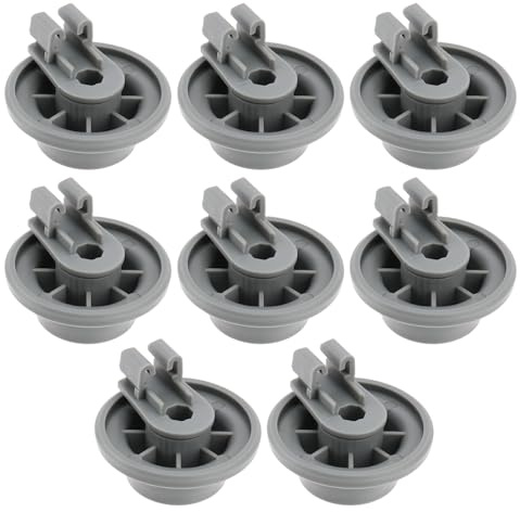 ECSiNG Lot de 8 rouleaux de panier inférieur de lave-vaisselle avec essieux - Pièce de rechange 10004364 4580120 AP6262276 PS12367111 - Compatible avec Bosch
