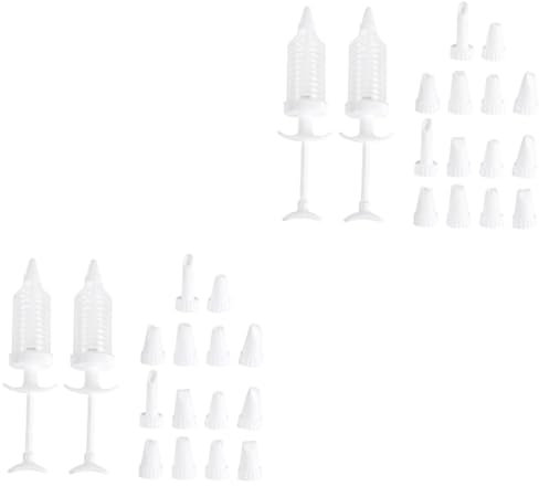 Ciieeo 100pcs Cookie Press Kit Cake Piping Syringe Cookie Maker Machine Biscuit Decorator Icing Tips Easy to Use for Cupcakes Food Safe Plastic Comfort Grip Non-Slip Base Random Style