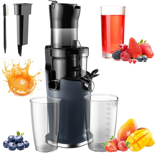 Máquinas de exprimidores automáticas, Fabricantes de Prensa en frío de bajo exprimidor con Entrada de 7,8 cm, reducción de Ruido, exprimidor de Naranja eléctrica, Fruta Entera y Zanahoria Vegetal