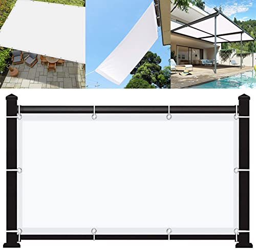 Wasserabweisendes Sonnensegel, 5,5 x 10 m, Anti-Ultraviolett-Baldachin für Terrasse, Sonnenschutz, Stoff mit 4 Seilen, Outdoor-Terrassenüberdachung in Weiß, UV-beständig und Anti-Peeping