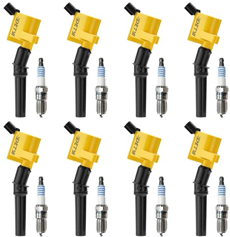 DG508 Ignition Coil Pack & Iridium Spark Plug SP479 Set, Compatible with Ford 4.6L/5.4L V8 Engines, Fits F-150, F-250, F-350, Expedition, Crown Victoria, Mustang, Lincoln – High Performance Upgrade