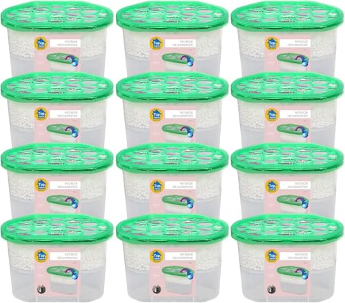 Top Home Solutions® Scented Interior Dehumidifiers Disposable – Moisture Absorber 500 ml for Bedroom, Bathroom, Wardrobe, Kitchen, Caravan, Office