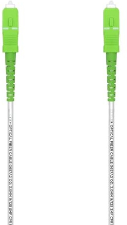 VoltShine Cable de fibra óptica G657A2 9-125 SX DCA LSZH SC-APC blanco 20m, ideal para conexiones de red de alta velocidad y sistemas de comunicación.