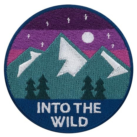 Urbanski Patch Outdoor Berge Abzeichen Night Adventure & Explorer Badge zum Aufbügeln | Aufnäher Applikation Bügelbild (Into the Wild)