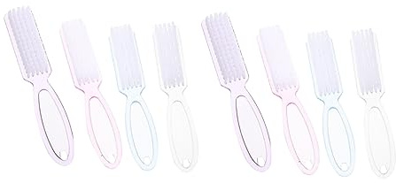 Veemoon Brosses à Ongles Design Trou Suspendre en Pp Lot de 8 Nettoyage Poussière et Saleté des Ongles pour Manucure Professionnelle ou Usage Personnel