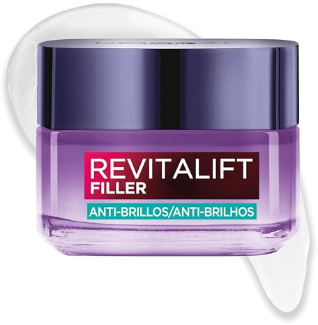L'Oréal Paris Revitalift Filler Gel-Crema con Ácido Hialurónico, Ácido Salicílico, Textura ligera. Piel Fresca, Hidratada. Control Antibrillos, matifica, rellena, reduce apariencia de poros, 50ml