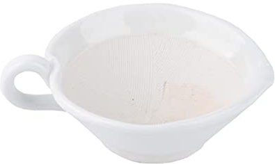 Utensili Set di mortaio e pestello in ceramica Suribachi e Surikogi con beccuccio e manico 4,7 pollici Mortaio e pestello fatti a mano Decorare(Bianco)
