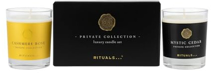Rituals - Private Collection - Luxury Candle Set - 2 x 60g - Cashmere Rose + Mystic Cedar Scented Candle