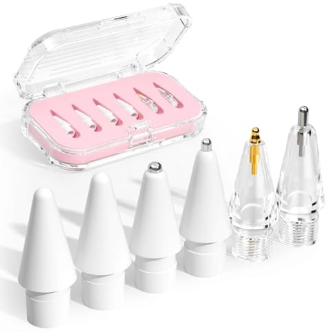 KINDLUME 6 Stück Upgrade Ersatzspitzen, Verschleißfeste Metallspitzen mit Aufbewahrungsbox für Zeichnen und Schreiben, Stylus Spitze, Ersatzspitzen für Stifte Kompatibel mit Pencil Modellen