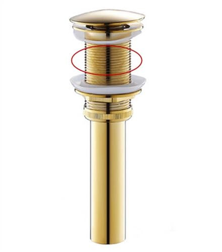 Trampa for botellas de lavabo, desagües de sifón for lavabo de baño de latón con desagüe de tubo de desagüe emergente dorado.(Without hole)