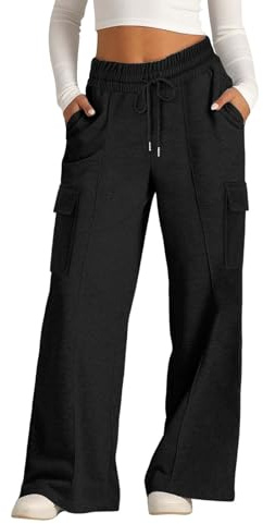 Pantalons cargo pour filles à taille haute avec jambes larges, pantalons d'école pour enfants, pantalons à jambes droites, pantalons de sport avec élastique à la taille, bas de survêtement hip-hop