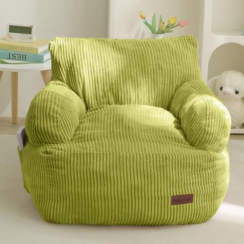 MAXYOYO Sitzsack Kinder Cord, Sitzsäcke mit Füllung Mädchen Jungen, Kinder Sessel Bodenstuhl mit Tasche, Bequemer Bean Bag Sofa für Schlafzimmer, Kinderzimmer, Spielzimmer