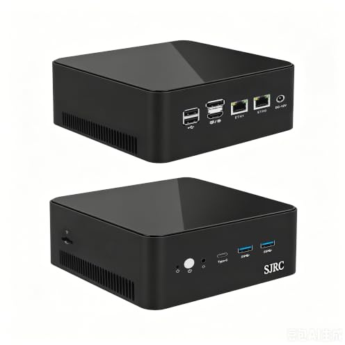 SJRC Mini PC Core 3 N350, Dual i226-V 2.5GbE LAN, Micro Desktop Computer, barebones, 2 x M.2 NVMe, 4K HD+DP+Type-C, TF Slot, Linux, Home Business Office