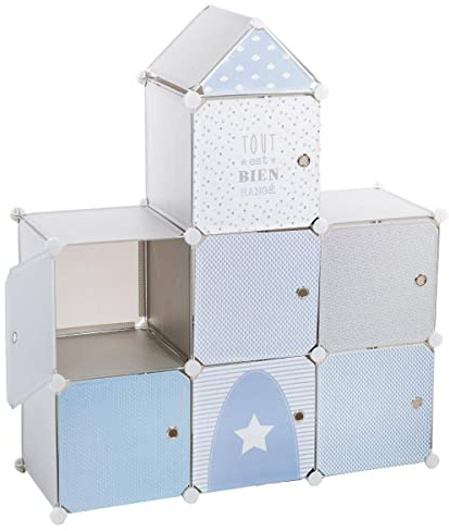 Kinder Aufbewahrungsboxen „Château“, grau und blau 96 × 109 cm - Grau - Atmosphera