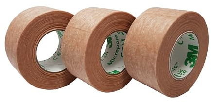 3M Lot de 3 rouleaux de ruban chirurgical hypoallergénique Micropore 2,5 cm x 10 m