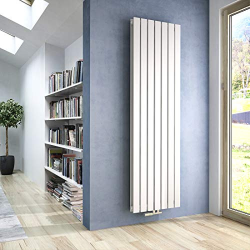 Heilmetz Heizkörper Flach 1800 x 540 mm Weiß Design Paneelheizkörper mit Mittelanschluss Doppellagig Vertikal Badheizkörper