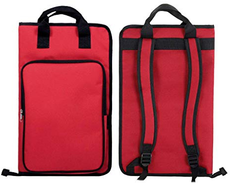 CLGTY Sac De Tambour, Instrument à Percussion Support Pour Baguettes De Tambour Résistant à L'Humidité Sac De Transport De Baguettes De Batterie Avec Poignée Bag Portable-rouge-46×29CM(18×11.5in)