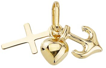 JC Trauringe Goldanhänger Glaube Liebe Hoffnung in 585 Gelbgold Kettenanhänger Damen Schmuck Anhänger Gold 8246