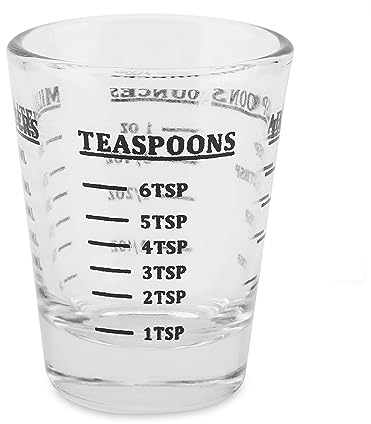 Shot Glass Measuring Cup,4 Scales Oz Ml Teaspoon Tablespoon, Water Cup Wine Cup Precise Measure 1ounce 30ml Liquid Measuring Cups Kitchen Tool for Cooking Baking