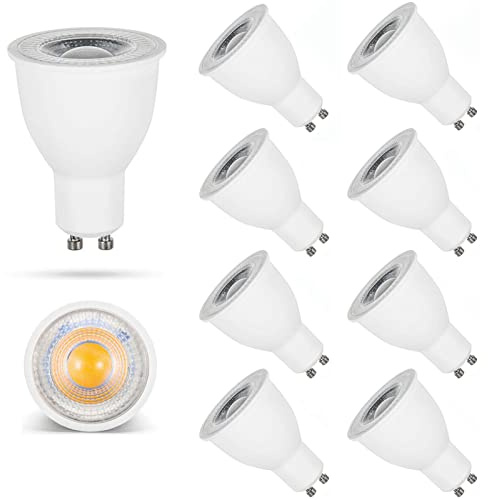 Edearkar 10W MR16 (GU10 Base) LED Light Bulbs, Equivalent 100W, 1000 Lumens, 6000K Daylight White for Track Lights, Recessed Lights, AC100-265V, 38° Beam Angle, Non-Dimmable, GU10 Base, 8-Pack