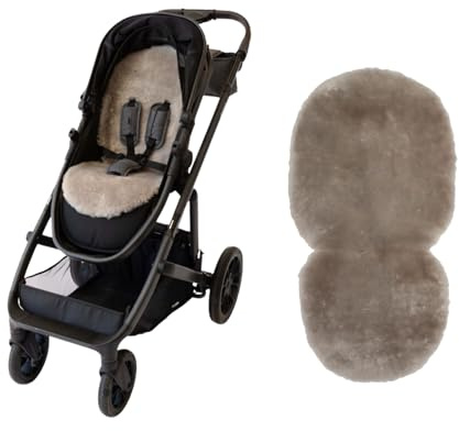 Naturally Sheepskins Luxuriöses Schaffell-Futter für Kinderwagen, 100 % natürlich, universelle Passform, atmungsaktiv, temperaturausgleichend, pflegeleicht (Taupe)