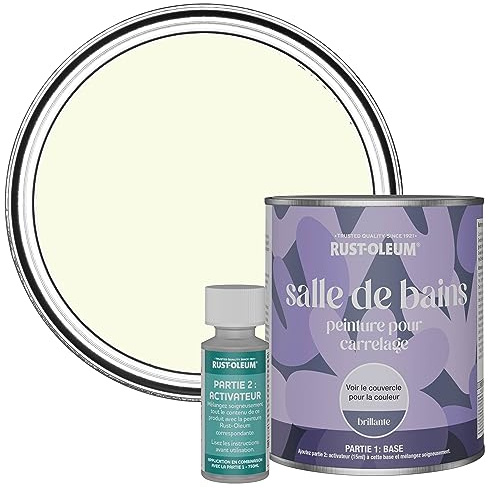 Rust-Oleum wasserfeste beige Fliesenfarbe für Badezimmer in Hochglanz Finish - Butterkeks 750ML