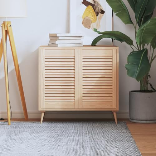 JUNZAI Ante a Lamelle 2 pz in Legno Massello di Pino 61,5x39,4 cm,Ante a Lamelle,L'anta per Armadio a Persiana