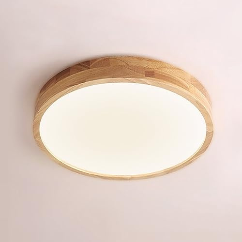 LIGKIN Plafón LED Techo Moderna 12W Redonda Lámpara de Techo de Madera 4500K Luz Neutra LED Luz de Techo Interior para Sala de Estar Cocina Pasillo Comedor, Ø20cm
